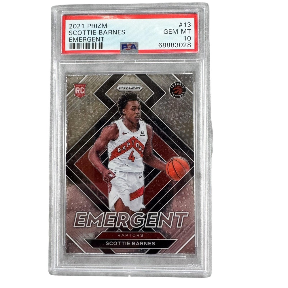 Scottie Barnes RC 2021-22 Panini Prizm Emergent PSA 10 GEM MT #13 NBA Raptors